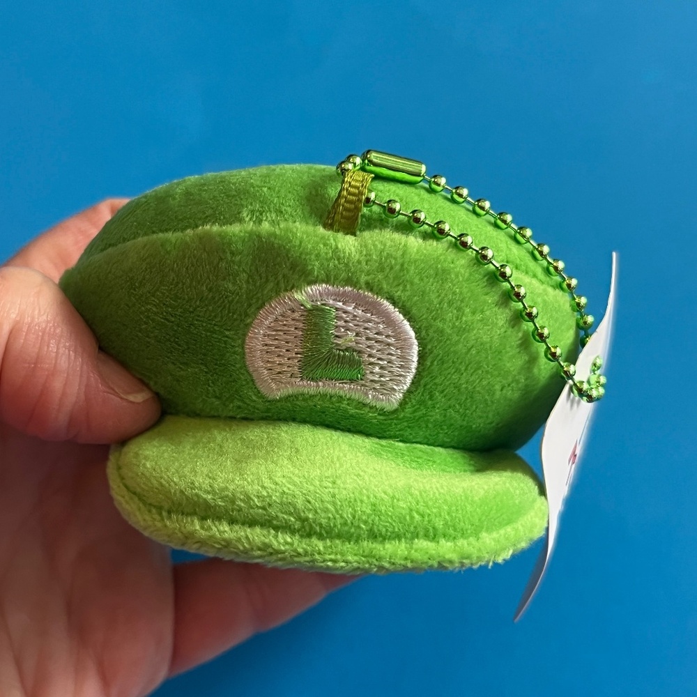NWT Super Mario Luigi Green Hat Plush Bag Charm - Keychain